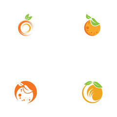 Set Orange logo design Vector icon illustration design