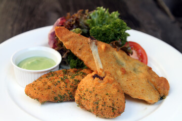 Baked chicken in herb crust