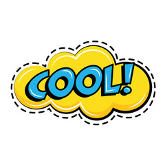 cool word in cloud pop art sticker icon vector illustration design