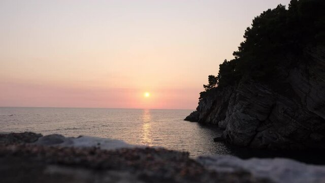 Sunset at sea. Timelapse video. 4K 3840x2160 25fps