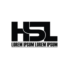 HSL letter monogram logo design vector