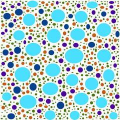 chaotic high density colorful circles geometric seamless pattern