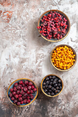 top view fresh berries on light backgorund fruit fresh color photo