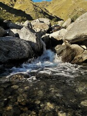 waterfall in the mountains