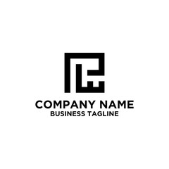 Initials PW logo vector