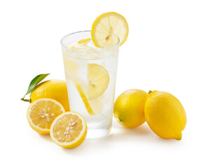 Lemons and lemon sours on a white background