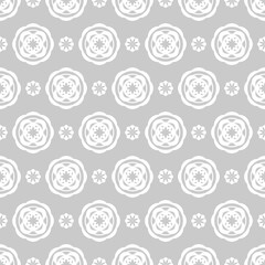 Classic off-white geometric totem vine flower porcelain textile continuous seamless background