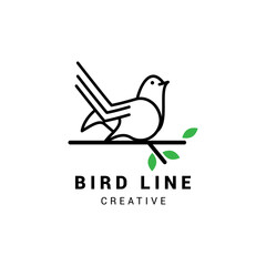 Bird line logo icon vector template.