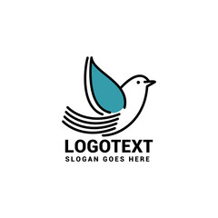Bird line logo icon vector template.