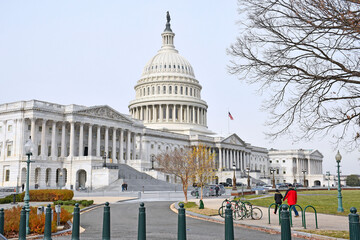 United States Capitol building in Washington DC on a clear Fall day