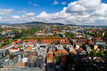 Oslo, Norway - Downtown Aerial/Drone View, business and Historic Districts near Oslo, Norway - Downtown Aerial/Drone View, business and Historic Districts, Grünerløkka