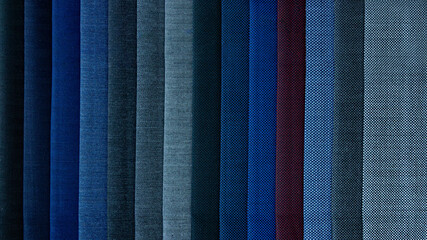 Close up of the pattern of the fabric for cutting the suit. Fabric texture background.