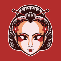 geisha kabuki vector illustration design