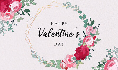 Valentine's day invitation card with beautiful floral