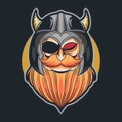 odin head vector illustration design cartoon
