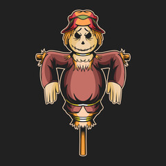 scarecrow vector illustration design isolated on dark background
