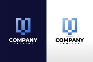 abstract shape logo with gradient color. logo template