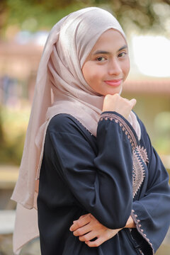 Portrait of Muslim beauty woman wearing hijab