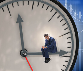 Businessman in time management concept