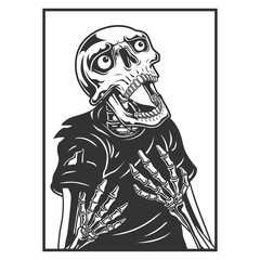 skull praying hands. vector illustration