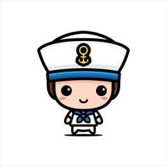 cute sailor character vector design