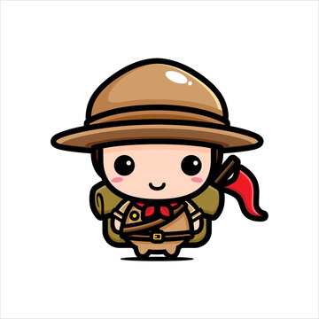 cute scout character vector design