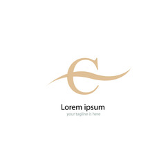 Simple elegant logo of letter c with white background