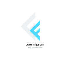 the simple modern logo of letter F with white background