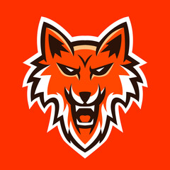 Fox head mascot logo sport vector illustration. Fox head mascot logo vector.