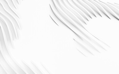 Abstract Curved Shapes. White Circular Background.