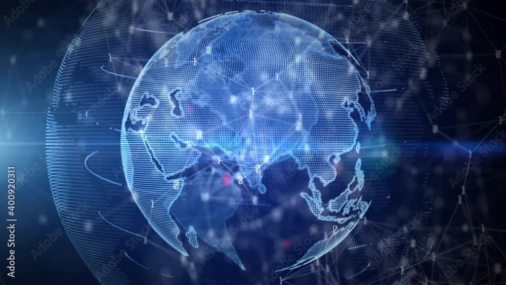 Poster technology network data connection, digital data network and cyber security, futuristic global and s