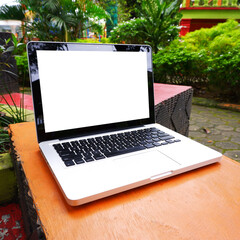 Notebook Laptop Mockup on the Desk