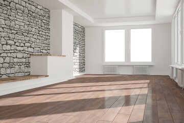 Modern interior design. 3D illustration