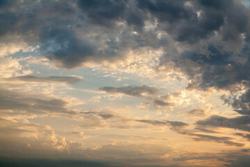 Naklejka na ściany i meble Sunset cloudy sky texture background
