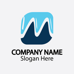 M letter wave Logo Template vector illustration