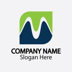 M letter wave Logo Template vector illustration