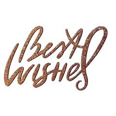 Best Wishes - Hand drawn holiday and Christmas typography. New Year card decoration.