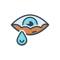 Color illustration icon for tear 