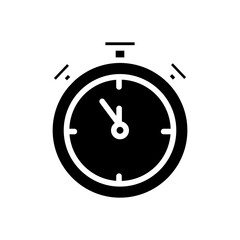 Clock glyph icon. on time symbol. simple design editable. Design template vector