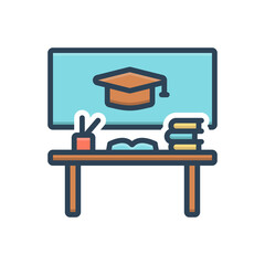 Color illustration icon for educational