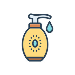 Color illustration icon for lotion skin care