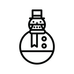 Snowman wearing protective mask to protect  coronavirus, Line icon Vector illustration, Isolated on white background. eps 10