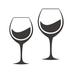 Wine glass set, icon vector illustration sign