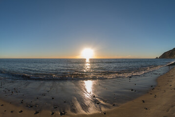 Scenic panoramic Point Mugu vista at sunset, Ventura County, Southern California