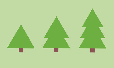 Set of flat spruce icons. christmas tree icon templates. vector illustration