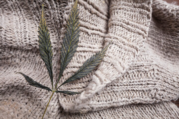 cannabis sativa hemp warm fabric surface texture pattern close up