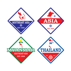 Southeast Map Vector , Asia Logo
