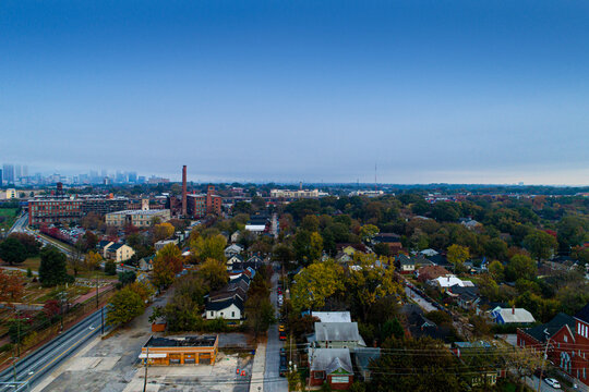 Cabbagetown/Grant Park/Oakland Cemetery Area - Atlanta, GA,  Aerial View