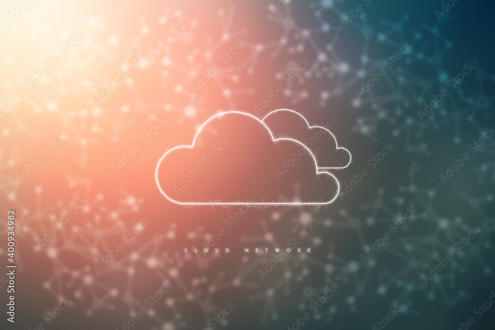Poster cloud networking futuristic background. abstract background filled with blured network. abstract bac