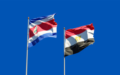 Flags of Egypt and Costa Rica.